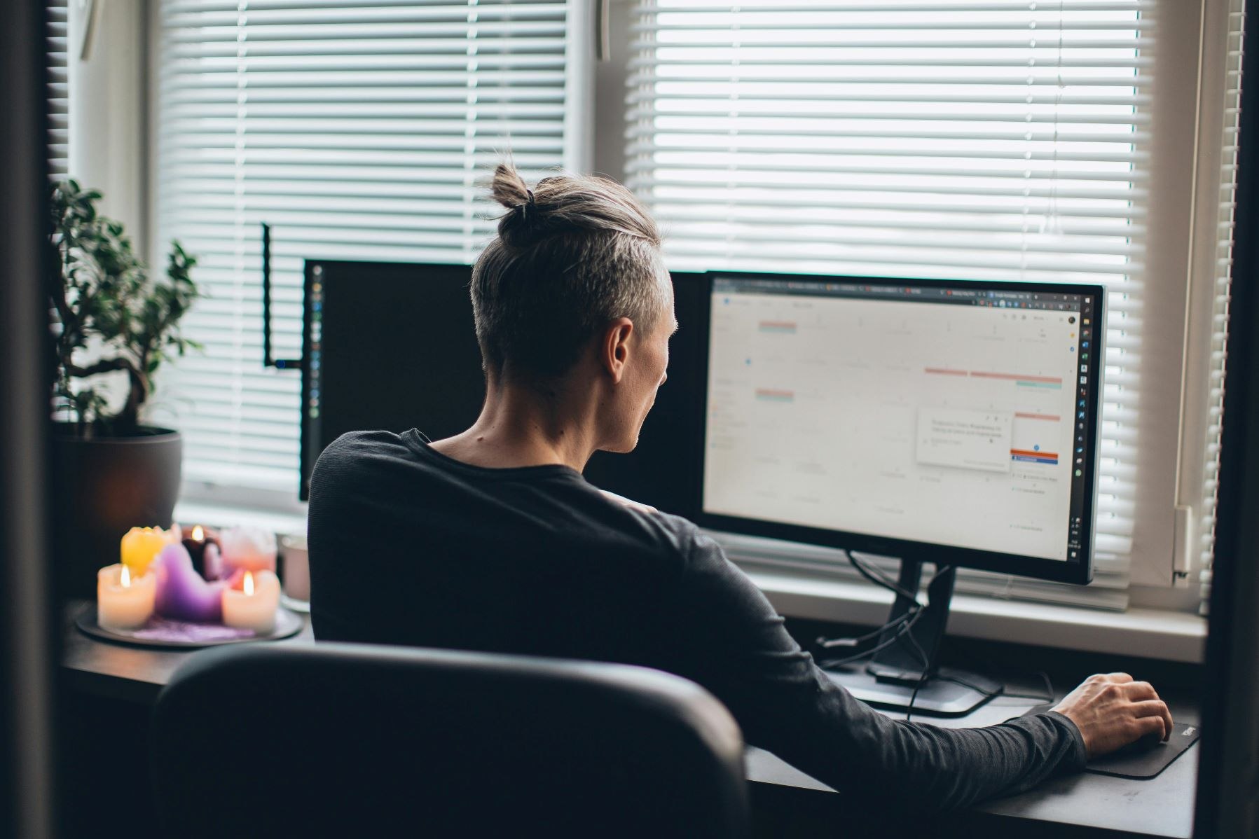 Remote employee working from a home office IT setup in San Diego
