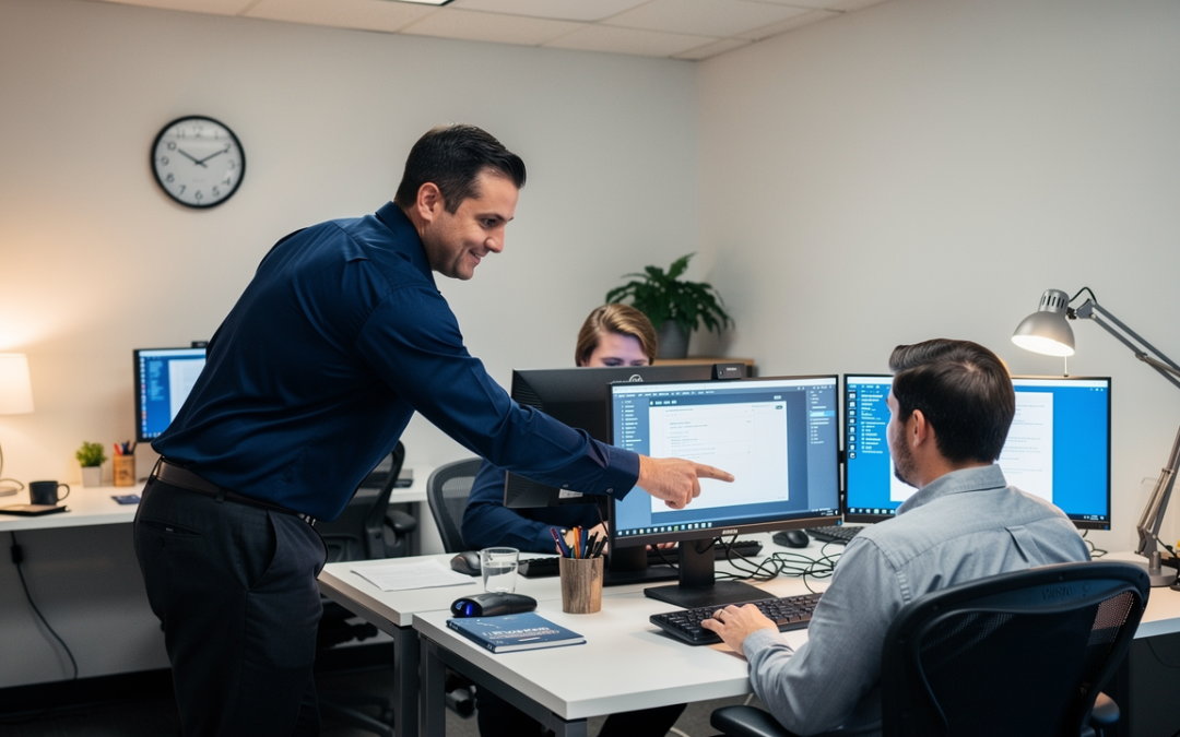 IT help desk technician assisting a Lombard small business office